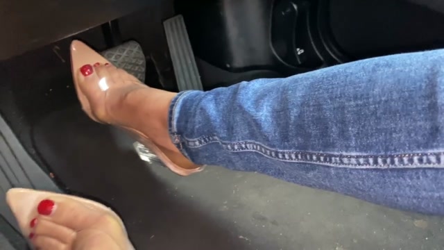 Princess Adina - Goddess Driving in Clear block heels 00002