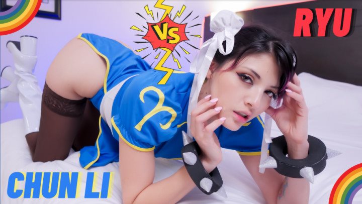 1 Rainbowslut – Chun Li VS Ryu Cosplay Ahegao Fuck – $12.99 (Premium user request)