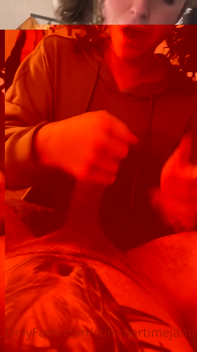 Cute trans girl Summertimejames have fun with cocks frottage, blowjob and throat fuck 00001