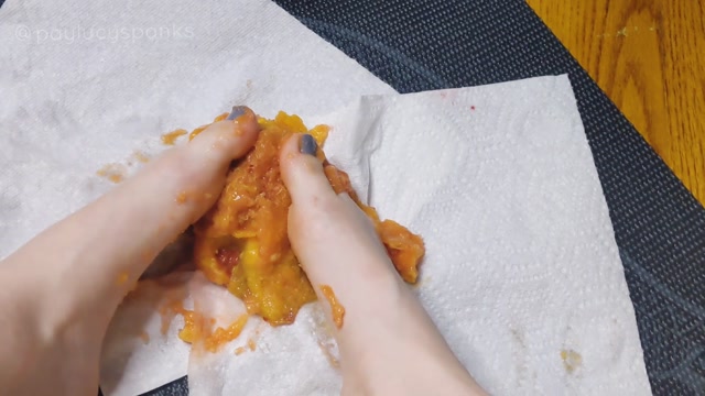 LucySpanks - Topless Eating and Stomping 00010